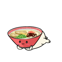 じっと見る小ちゃな豚骨ラーメン