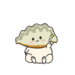 指差しする小ちゃな焼き餃子