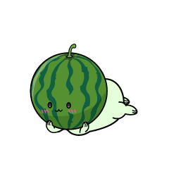 じっと見る小ちゃなスイカ