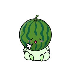 リラックスする小ちゃなスイカ