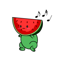 踊る小ちゃなカットスイカ