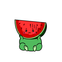 絶望する小ちゃなカットスイカ