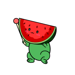 説明する小ちゃなカットスイカ