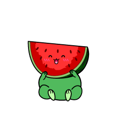 笑顔の小ちゃなカットスイカ