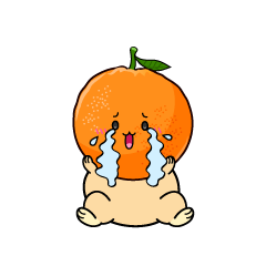 大泣きする小ちゃなオレンジ