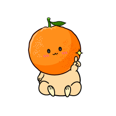 指差しする小ちゃなオレンジ