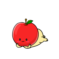 じっと見る小ちゃなリンゴ