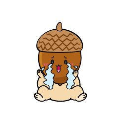 大泣きする小ちゃなどんぐり