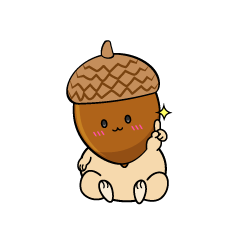 指差しする小ちゃなどんぐり