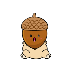 驚く小ちゃなどんぐり