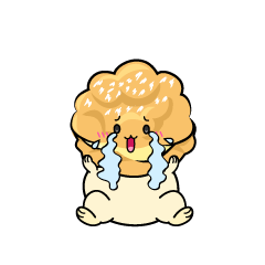大泣きする小ちゃなシュークリーム