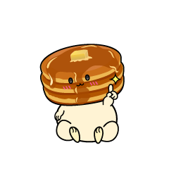 指差しする小ちゃなパンケーキ