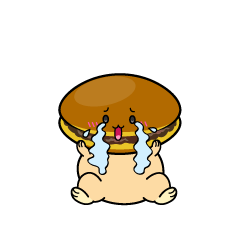 大泣きする小ちゃなどら焼き