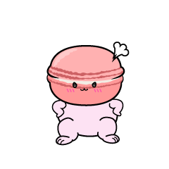 怒る小ちゃなピンクのマカロン