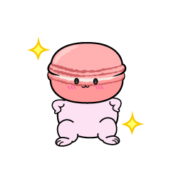 自信満々な小ちゃなピンクのマカロン