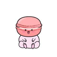 笑う小ちゃなピンクのマカロン