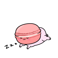 眠る小ちゃなピンクのマカロン