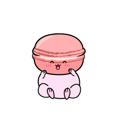 笑顔の小ちゃなピンクのマカロン