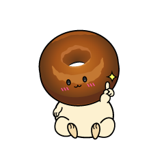 指差しする小ちゃなドーナツ