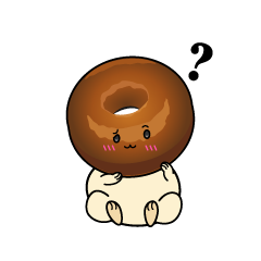 考える小ちゃなドーナツ