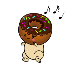 踊る小ちゃなチョコレートドーナツ