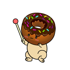 説明する小ちゃなチョコレートドーナツ