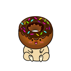 笑う小ちゃなチョコレートドーナツ