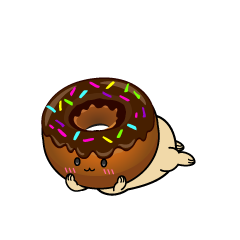 じっと見る小ちゃなチョコレートドーナツ