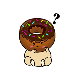 考える小ちゃなチョコレートドーナツ