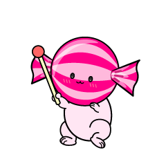 説明する小ちゃな飴玉キャンディ