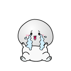 大泣きする小ちゃな大福餅