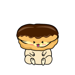 笑う小ちゃなチョコレートエクレア