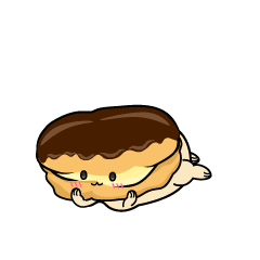 じっと見る小ちゃなチョコレートエクレア