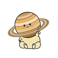 指差しする小ちゃな土星