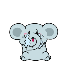 大泣きする小ちゃなゾウ