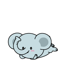 じっと見る小ちゃなゾウ