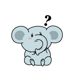 考える小ちゃなゾウ
