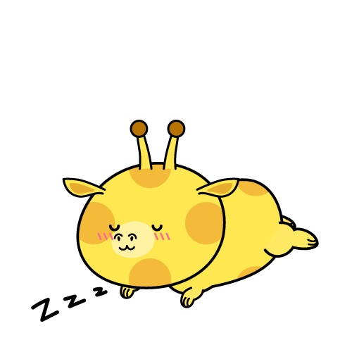 眠る小ちゃなキリン