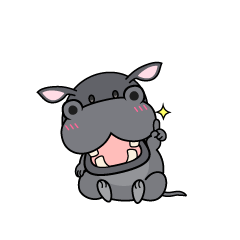 指差しする小ちゃなカバ