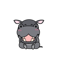 笑顔の小ちゃなカバ