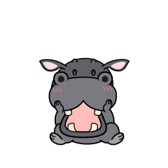 驚く小ちゃなカバ