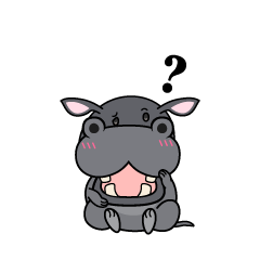 考える小ちゃなカバ