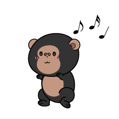 踊る小ちゃなチンパンジー