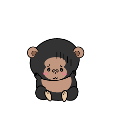 絶望する小ちゃなチンパンジー