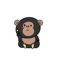 いいねする小ちゃなチンパンジー