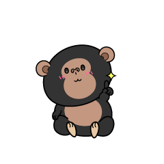 指差しする小ちゃなチンパンジー