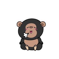 リラックスする小ちゃなチンパンジー