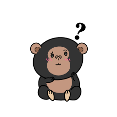 考える小ちゃなチンパンジー