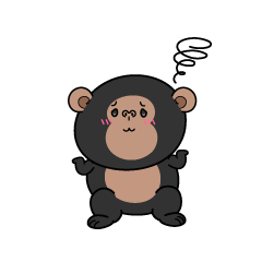 困る小ちゃなチンパンジー