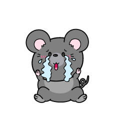 大泣きする小ちゃなネズミ